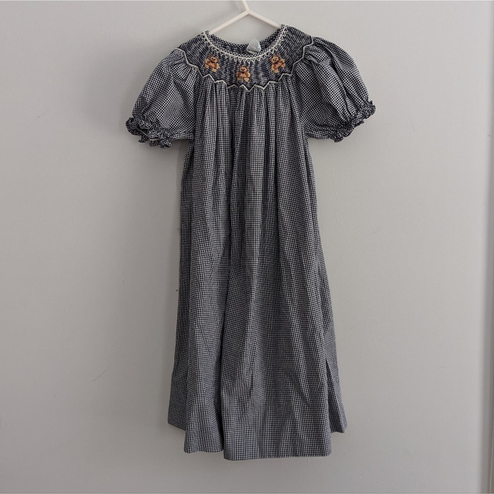 Vintage Black and White Checkered Kids Dress